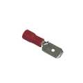 Remington Industries Quick Connect Terminals, Male, PVC Insulated, 16-22 AWG Gauge Wire, Tin-Plated Brass, Red, 100 PK MDD1.25-250-100